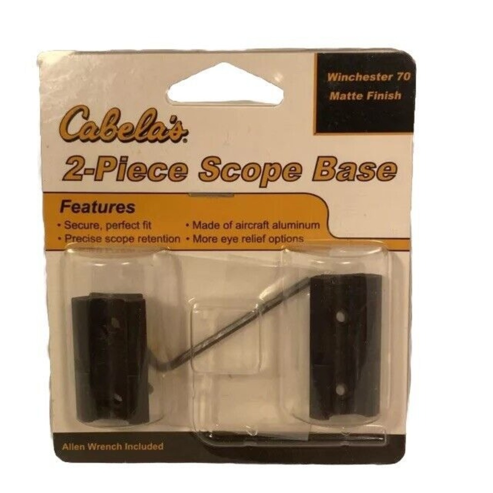 Cabela's 2 Piece Scope Base For Winchester 70 Matte Black Aluminum NIP‎